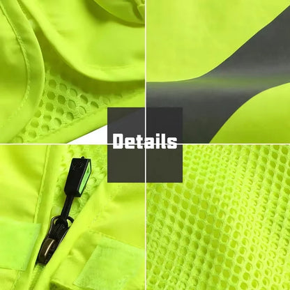 Reflective Vest Emergency Firefighter Volunteer Road Rescue Outdoor Breathable Mesh High Visibility Safety Waistcoat Workwear