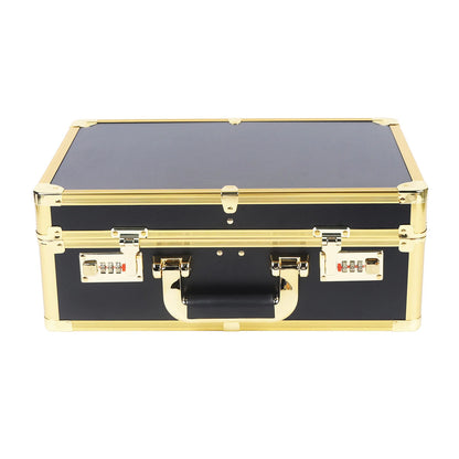 Large Hairdresser Case Gold Salon Beauty Barber Tool Kits Travel Carry Toolbox