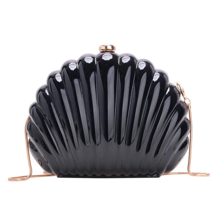 2024 Women Silver Gold Shell Bag Cute Acrylic Evening Clutch Bag With Strap For Wedding Party Small Purses Designer Handbags