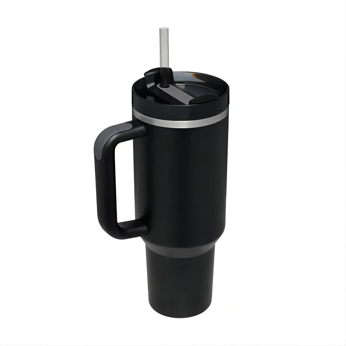 40oz Sports Kettle Stainless Steel Flat Glass Water Bottle with Handle Straw Vacuum Flasks Large Capacity Beer Coffee Drink Cup