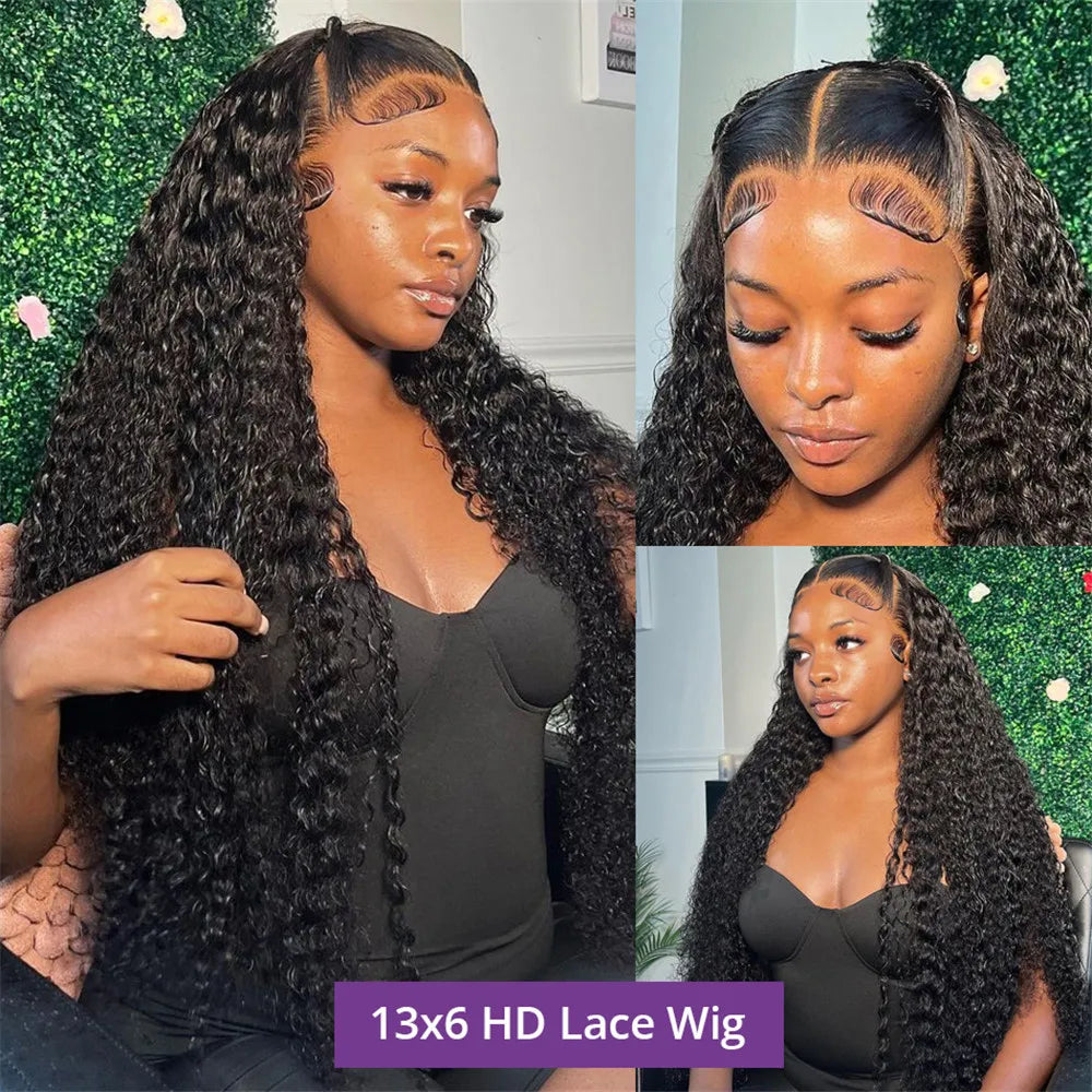 30 40 Inch Loose Deep Wave 13x6 Hd Lace Frontal Wig 360 Full Lace Curly Human Hair Wigs for Women 13x4 Water Wave Lace Front Wig