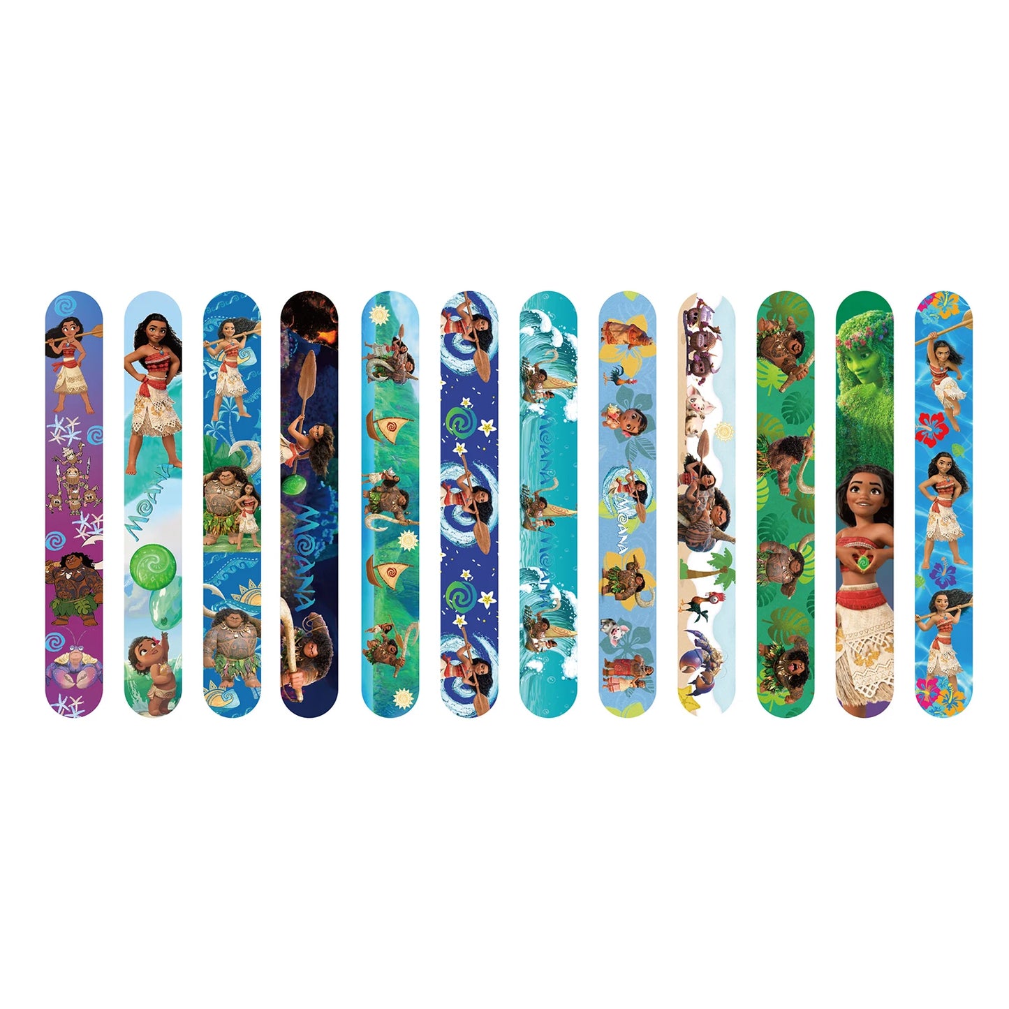 12/24/36pcs Moana 2 Snap Bracelets Party Favor Gifts Goodie Bag Fillers Simia Slap Bracelets Wristbands for Kids Birthday Party