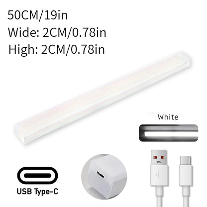 1PC Motion Sensor Light Wireless LED Night Light Type C Rechargeable Light Cabinet Wardrobe Lamp Staircase Backlight