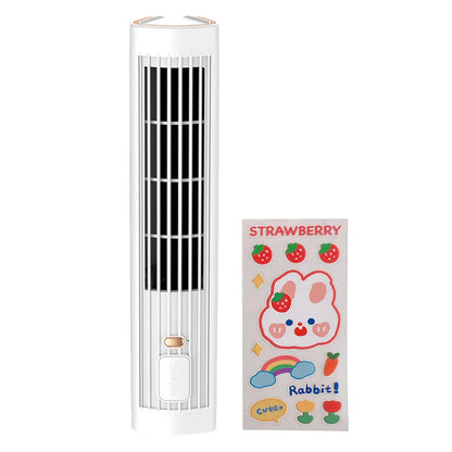 Tower Fan USB Charging Portable Air Conditioner 1200mAh Electric Vertical Fan Wireless Desk Fan for Home Bedroom