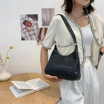 Women's Bag 2022 Trend Handbags Female Handbags Retro Solid Color PU Leather Shoulder Underarm Bag Ladies Shopper Hobos Bag