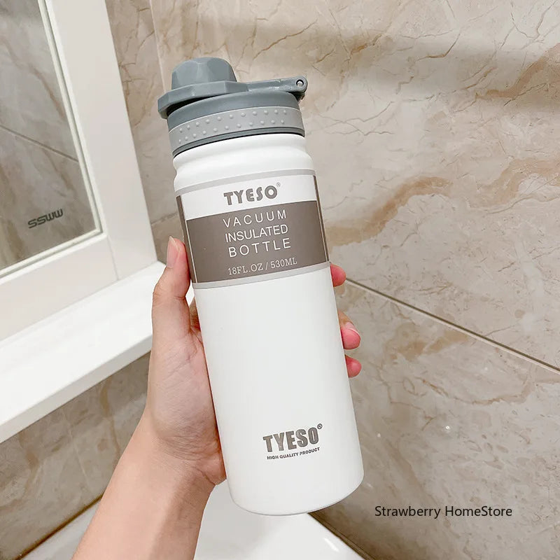 Tyeso 530/750ML Stainless Steel Thermos Bottle Portable Outdoor Sport Water Cup Keeps Cold and Heat High Capacity Thermos Bottle