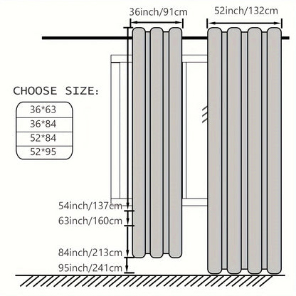 4 Panels Set Grommet Blackout Curtains for Bedroom and Living Room - Thermal Insulated Room Darkening Curtains