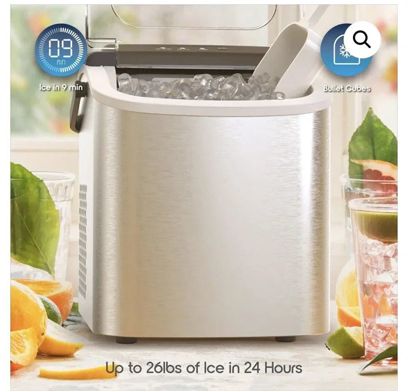 Ice Maker Electric Bullet Cylindrical Ice Maker Machine Automatic Household Mini Ice Machine for Milk Tea Shop Kitchen Office