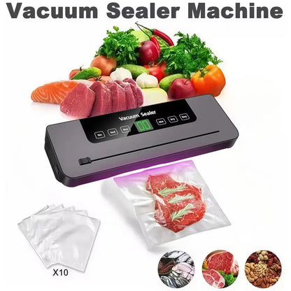 BRIEFNESS 5-in-1 Electric Sealing Machine Automatic Vacuum Sealer 60kpa Vacuum Food Sealer Dry Wet Pack With 10Free Sealing Bags