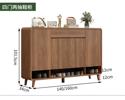 Wooden Entrance Shoe Cabinet Large Capacity Household Cabinet Balcony Foyer Cabinet IndoorZapateros Home Furniture