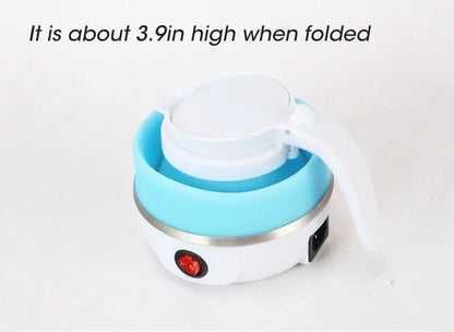 220V 0.6L Mini Folding Kettle Portable Water Heater 600W Silicone Compression Electric Kettle Home Kettle Easy To Travel