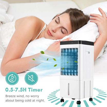 Portable Air Conditioner Fan Evaporative Cooler Cooling Machine 3 Speed with 7.5hrs Timer with Remote Control for Home Office