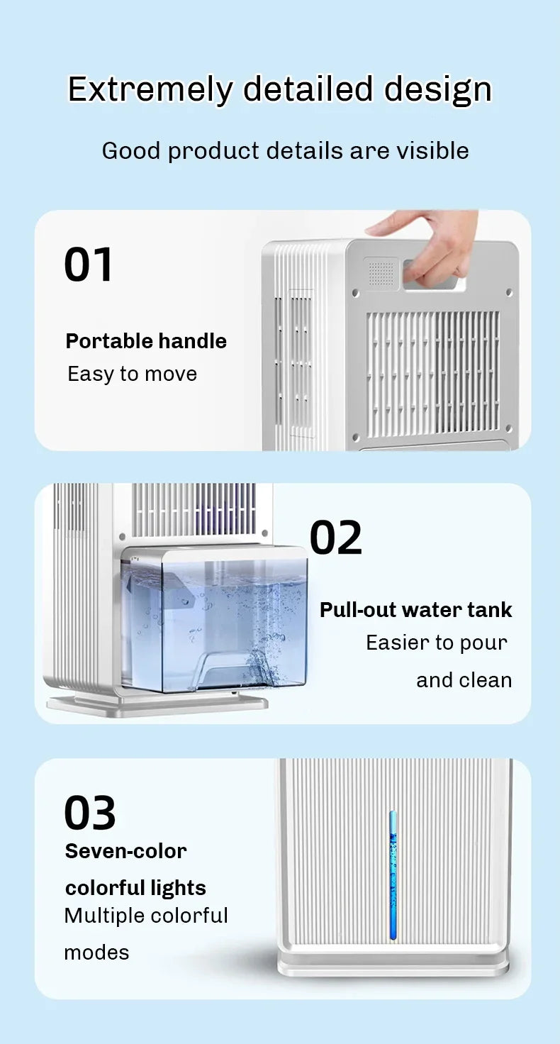 Electric Air Dehumidifier Compressor Home DehumidifierFor Bathroom Basement Air Dryer For Indoor Moisture Absorber Machine EU/US