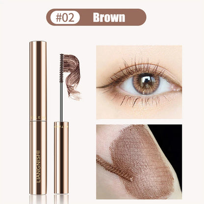 Silk Fiber Matte Mascara Makeup Ultra-Fine Brush Lengthens Eyelashes Waterproof Fast Dry Brown Black Curling Mascara Comestic