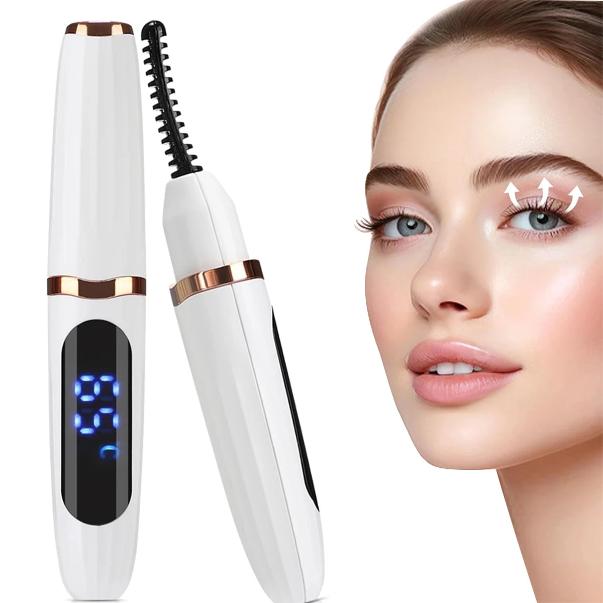 Electric Eyelash Curler Professional Fast Heating Eyelashes Curling Natural Eyelash Comb Portable Lash Long Lasting Makeup Tool