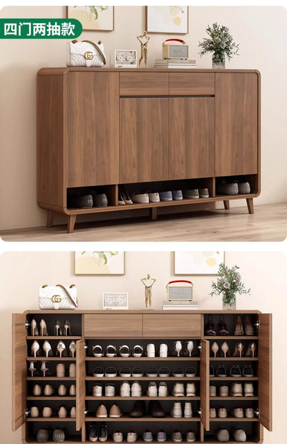 Wooden Entrance Shoe Cabinet Large Capacity Household Cabinet Balcony Foyer Cabinet IndoorZapateros Home Furniture