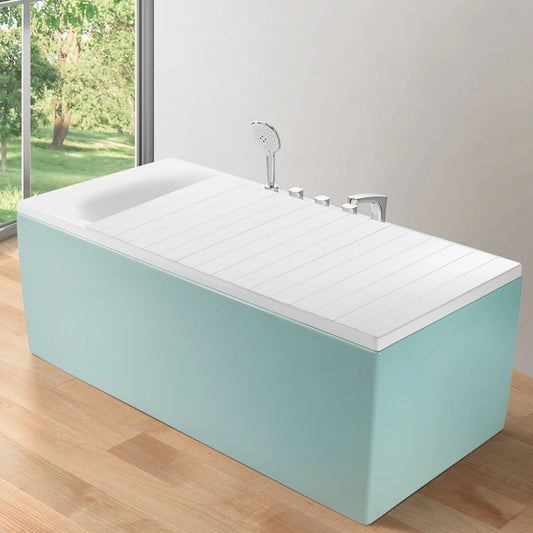 PVC Bathtubs White Wood Grain Bathtub Head Bath Tray Insulation