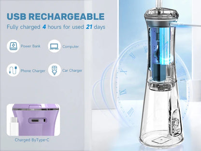 SEJOY C12 Dental Water Flosser Oral Irrigator USB Rechargeable Teeth Cleaner Portable 5 Modes IPX7 Mouth Washing Machine