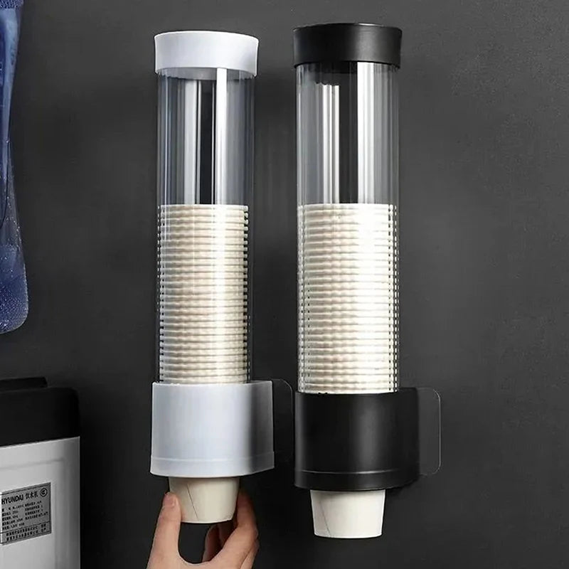 Paper Cup Holder Automatic Cup Taker For Home Office Dust-Proof Punch-Free Water Cup Holder Storage Rack Tableside Disposable