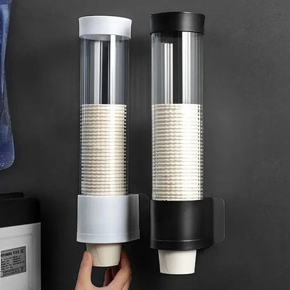 Paper Cup Holder Automatic Cup Taker For Home Office Dust-Proof Punch-Free Water Cup Holder Storage Rack Tableside Disposable