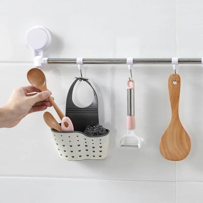 1PC Kitchen Organizer Adjustable Snap Sink Sponge Holder Kitchen Hanging Drain Basket Kitchen Gadgets