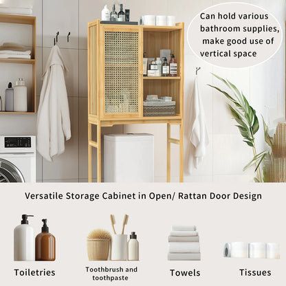 Over The Toilet Shelf Freestanding Bathroom Storage Organizer Rack with Open Shelves Space-saver Storage Shelf Cabinet for Home