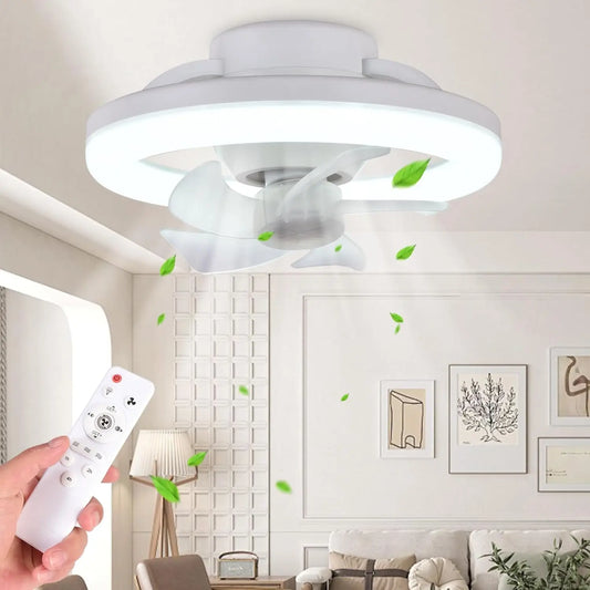 48W Ceiling Fan with Lights and Remote, LED Fan Light Dimmable, 3 Speeds 2 Colors LED Low Profile Energy-Efficient Ideal Bedroom