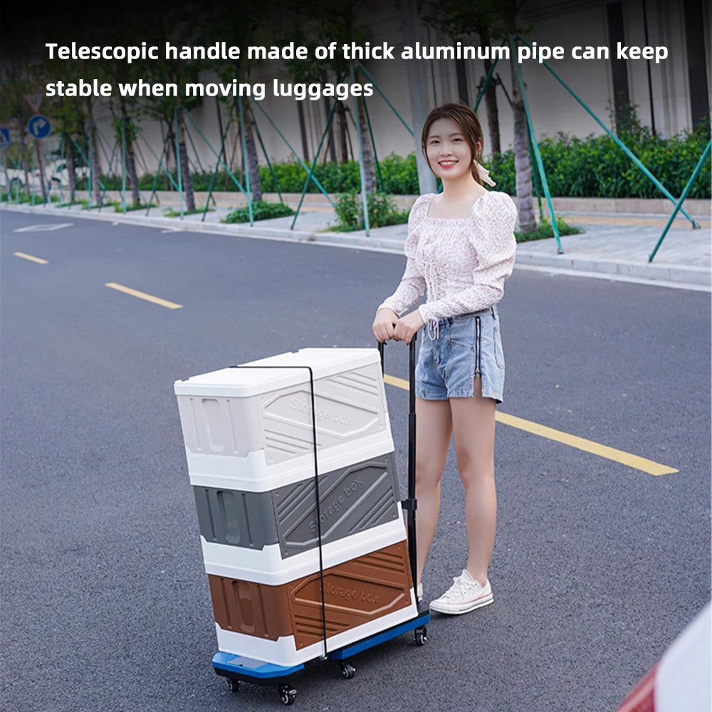 Universal Folding Hand Truck Wheel Folding Cart Heavy Duty Hand Truck Foldable Trolley Outdoor Camping Wagon Luggage Cart ﻿