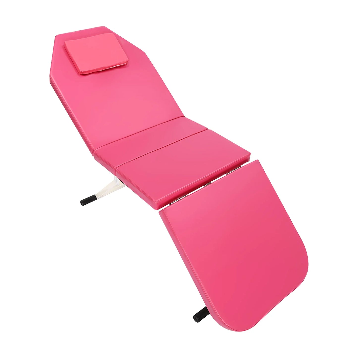 Pink Triple Fold Beauty Bed Adjustable Backrest Massage Bed Foldable Collapsible Health Salons Beauty Salons With Pillow