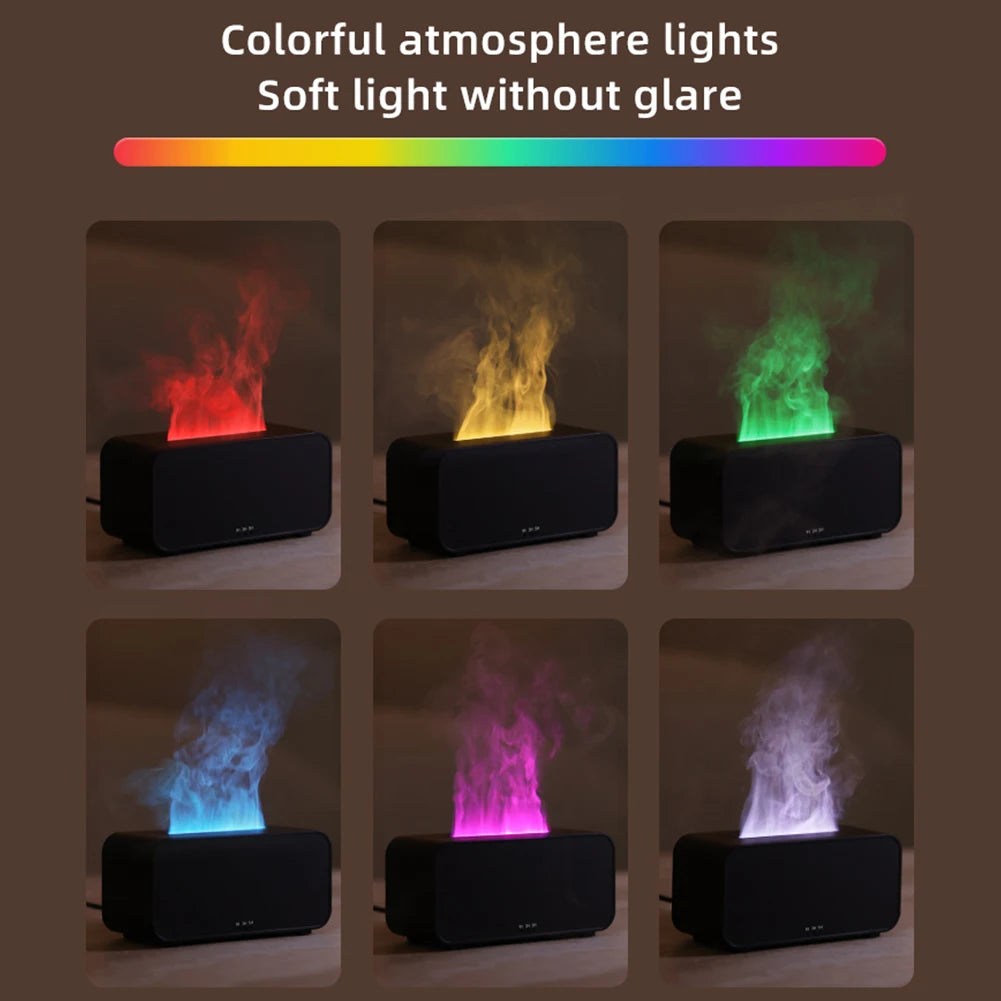 120 ML Flame Oil Diffuser with 7 Colors Light Waterless Auto-Off Diffusers Ultrasonic Aromatherapy Diffuser for Home Yoga Office