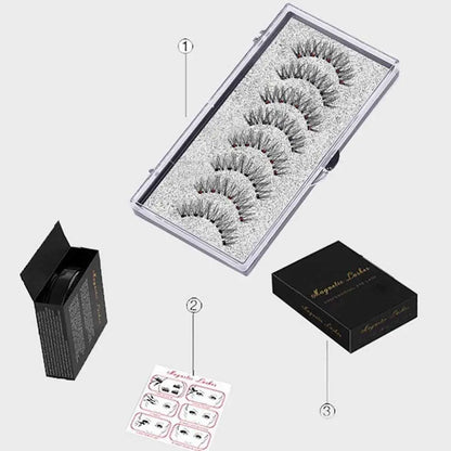 3D Natural Magnetic Eyelashes,With 5 Magnetic Lashes Shipping Box Eyelashes Handmade False Gift Reusable Support Drop Magne T6N2