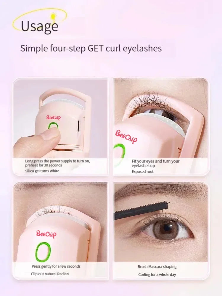 Beechip Hot Curling Electric Eyelash Curler Charging Double Temperature Eyelash Curler Lasting Temperature Control Portable