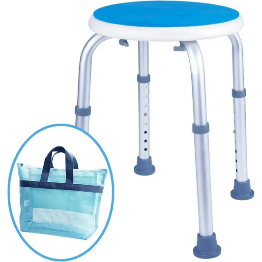 Padded Round Shower Stool Shower Stools for Seniors with Tote Bag Lightweight with Anti-Slip for added Stability up to 280Lbs