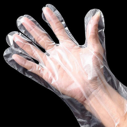 500/100pcs Disposable Gloves Food Grade Plastic Transparent Gloves for Restaurant Fried Chicken Pizza Gloves Kitchen Tableware