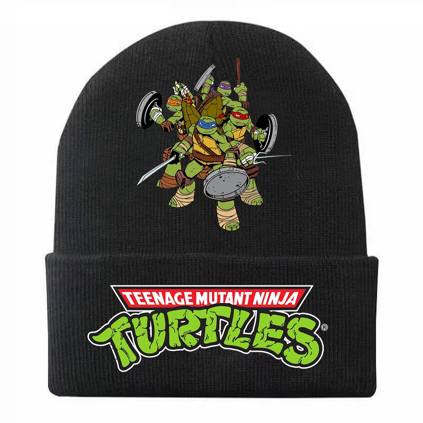 New Fashion Teenage Mutant Ninja Turtles Children's Cap Knitted Caps for Boy Trendy Baby Hat Beanie Anime Print Winter Hats Gift