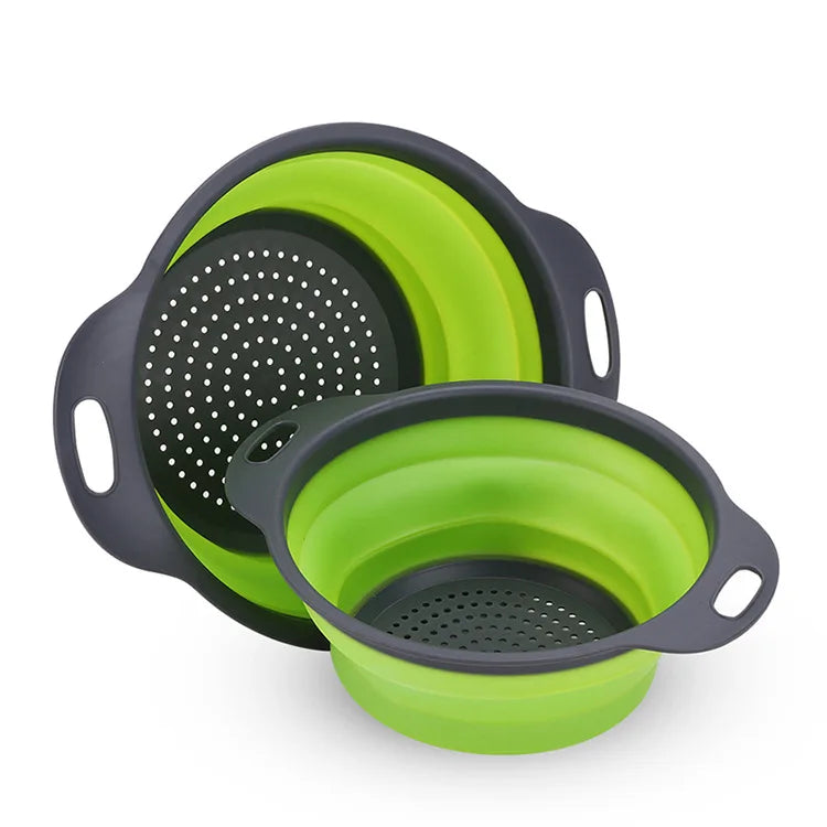 Silicone vegetable and fruit cleaning and drainage basket  cleaning basket Folding water filter net Kitchen Gadgets