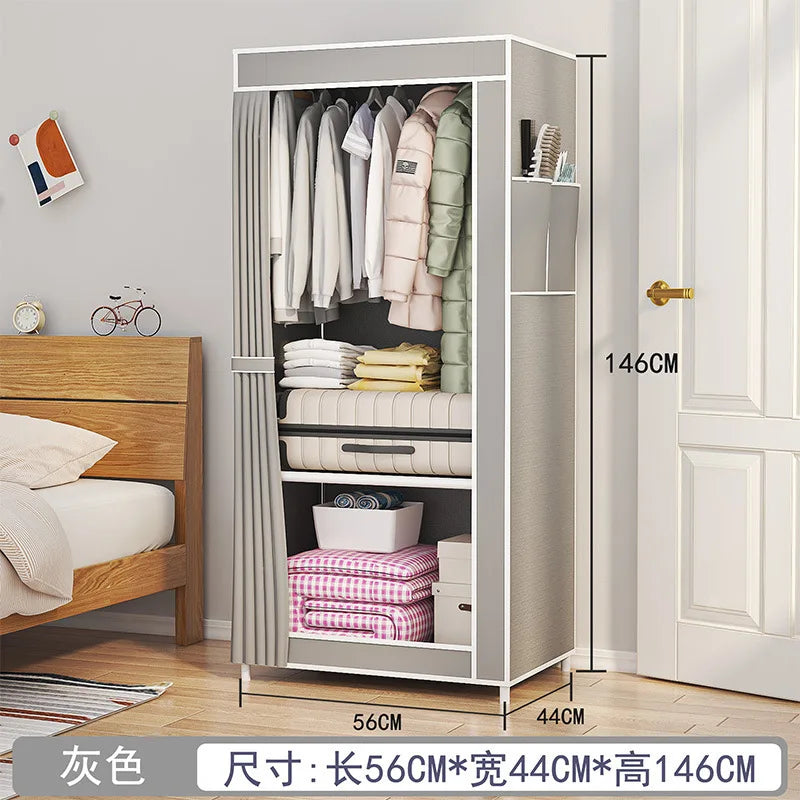 Simple Wardrobe Bedroom Household Simple Assembly Cloth Wardrobe Rental Housing Storage Wardrobe Storage Simple Storage Cabinet