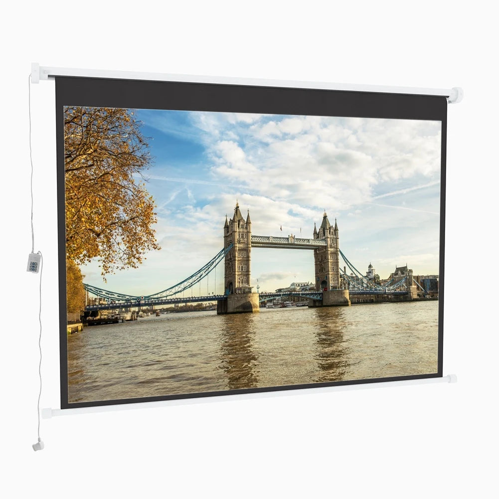 Wall/ Ceiling Mounted Electric Projector Screen for Home School Theatre Cinema 120 inch 4:3 Projection Screen