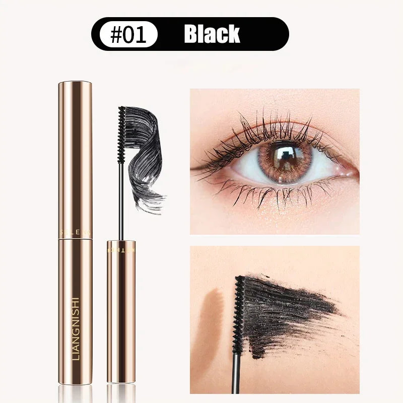 Silk Fiber Matte Mascara Makeup Ultra-Fine Brush Lengthens Eyelashes Waterproof Fast Dry Brown Black Curling Mascara Comestic