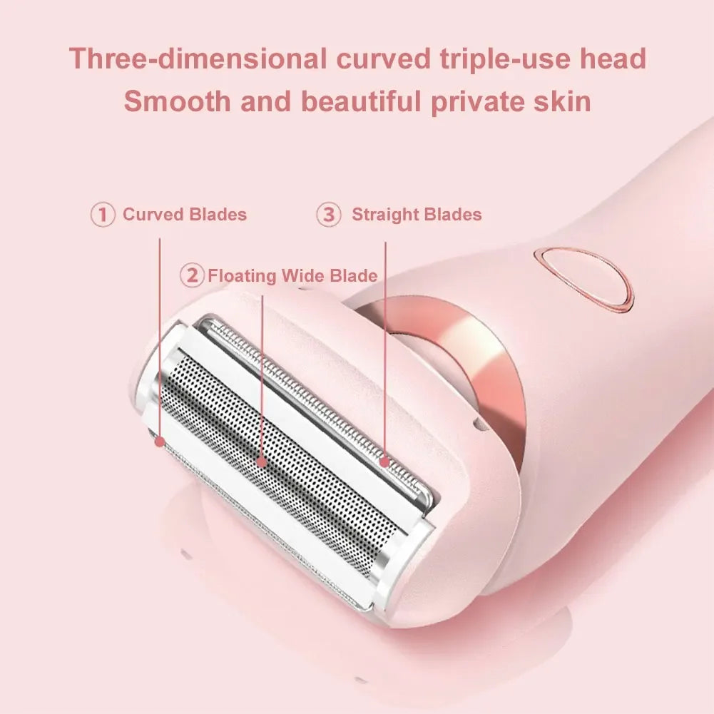 Women's Shaver Multifunctional Epilation Waterproof Body Hair Rechargeable 2 in 1 Pubic Hair Leg Hair Body Hair Trimmer