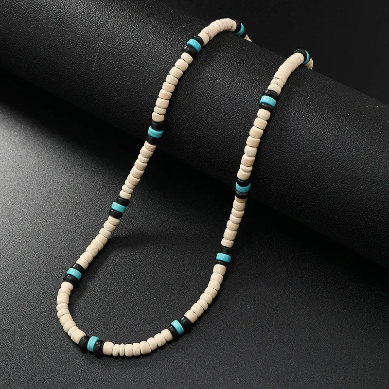 Vintage Coconut Shell Turquoise Chains Necklaces for Women Men's Surfing Choker Luxury Holiday Jewelry Collares