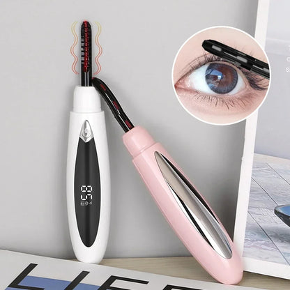 Electric Heated Eyelash Curler Portable Eyelash Curling Device Quick Heating Natural Eyelash Curler Long Lasting Make up Tool