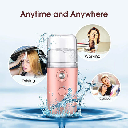 USB Portable 30ml Mini Nano Mist Sprayer Face Spray Facial Steamer Moisturizing Air Humidifier Skin Care Beauty Instruments