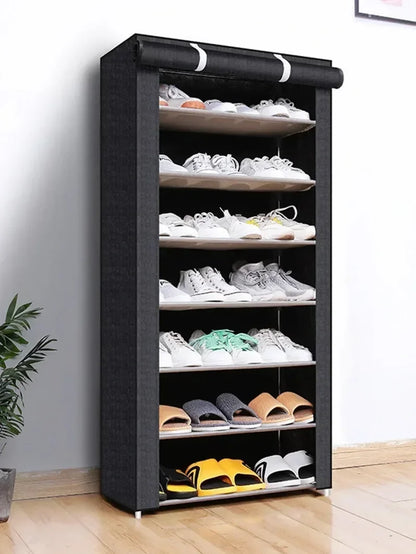 Simple shoe rack multi-layer space-saving and economical household dustproof storage shoe cabinet dormitory door simple cabinet