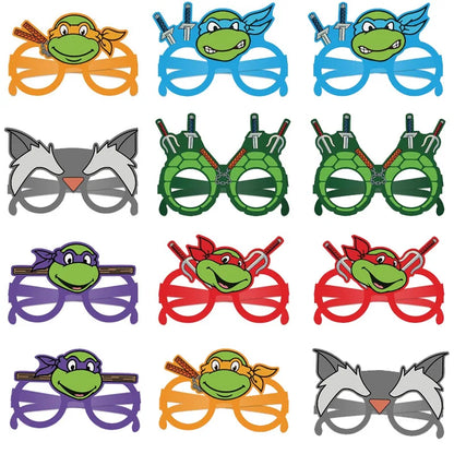 12PCS TMNT Ninja Turtles Party Decoration Paper Glasses Masks Photo Cosplay Props Children's Happy Birthday Party Supplies Gifts