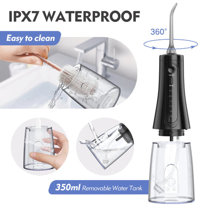 Sejoy Water Flosser Dental Cordless for Teeth Cleaning 5 Modes Oral Irrigator Braces Flossers Cleaner Portable for Travel Home