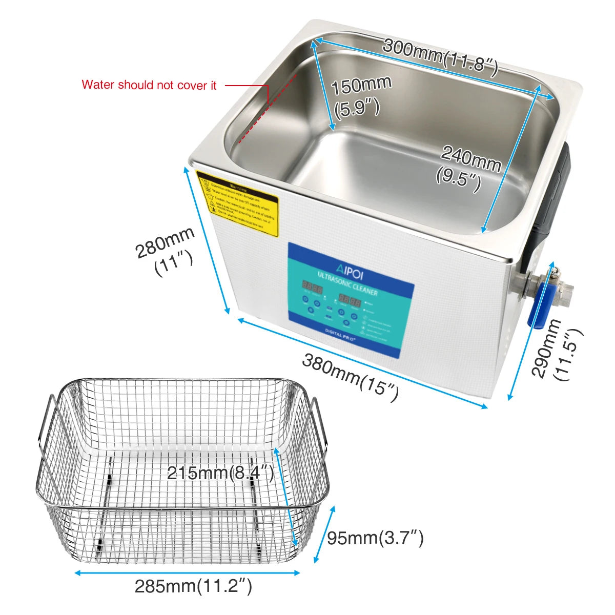 [Ships from UK ] AIPOI Ultrasonic Cleaner 800ml 2L 3.2L 6.5L 10L 15L 22L 30L Home Appliance