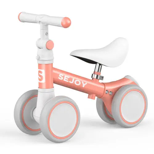 SEJOY Baby Balance Bike 4 Wheels Toddler Walker Bicycle Toys Birthday Gifts For Girl Boy 3 Colors 1-3 Years Old Kids