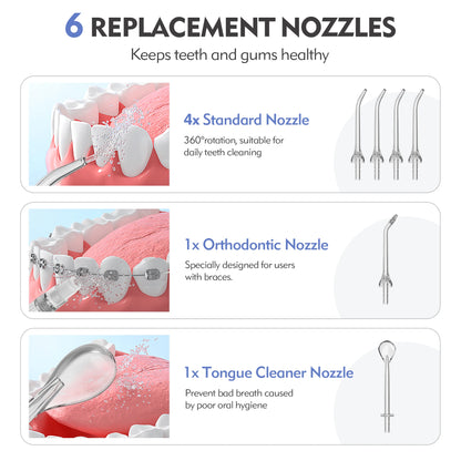 Sejoy Water Flosser Dental Cordless for Teeth Cleaning 5 Modes Oral Irrigator Braces Flossers Cleaner Portable for Travel Home