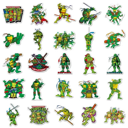 New 50PCS Ninja Turtles TMNT Anime Stickers Kawaii Cartoon Cute Aesthetic Decal Decoration Laptop Motorcycle Luggage Car Sticker